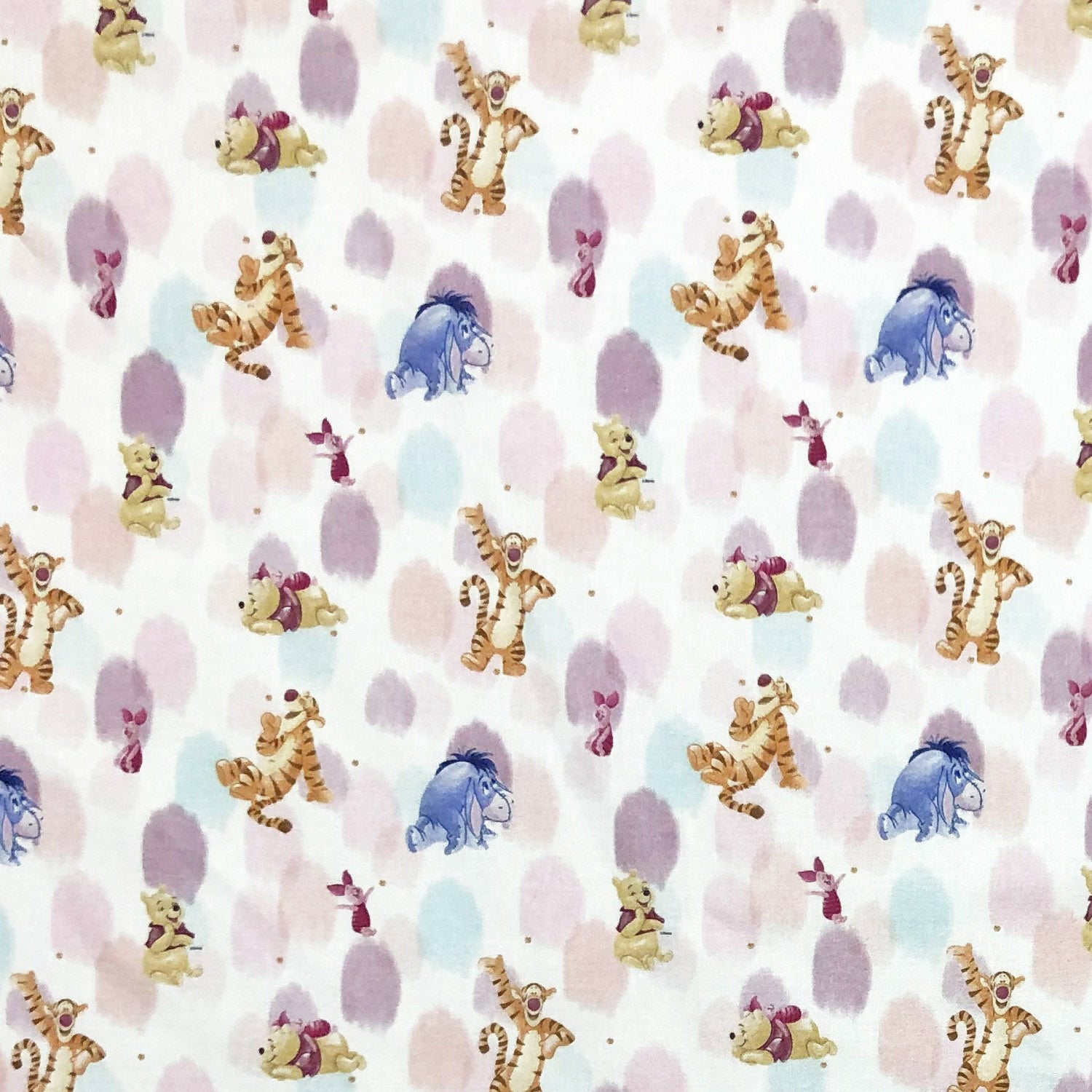 Disney All About Me! Cream Pooh & Friends Faces Fabric - Camelot Fabrics