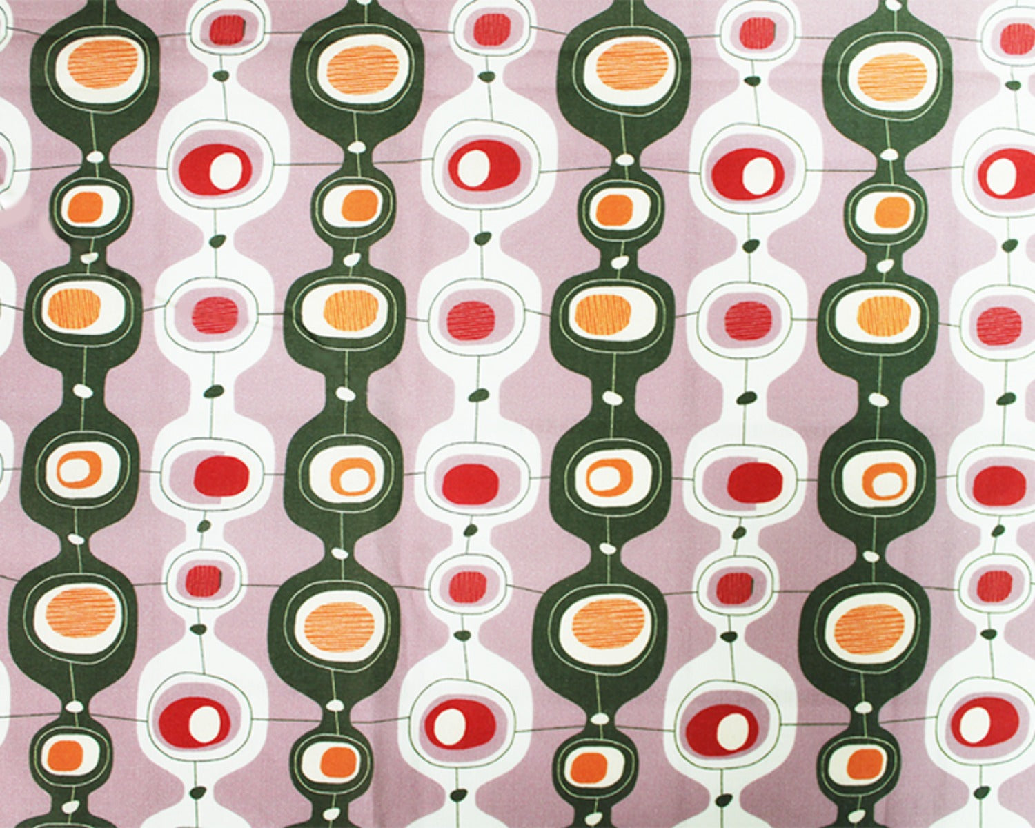 Baumwollstoff mit Retro-Vintage-Muster im Stil der 60er Jahre von