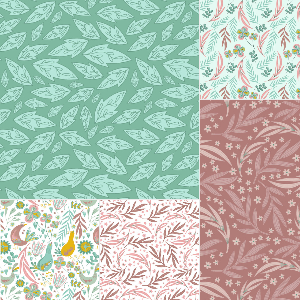 Freehand Bird Fabric Collection