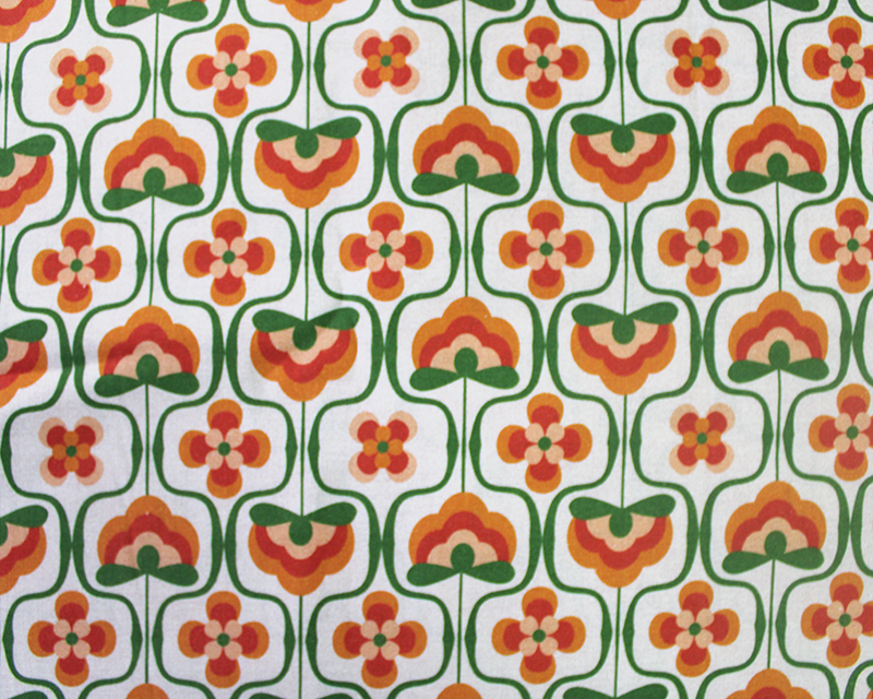 Little Johnny 100% Cotton 150cm Wide Retro Flower Power Printed Cotton Ideal for Sewing, Homeware, Cushion Covers, Quilting and Crafting