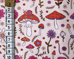 Little Johnny 100% Cotton 150cm Wide Shroom Serenity Digital Cotton Fabric Ideal for Sewing, Homeware, Cushion Covers, Quilting and Crafting