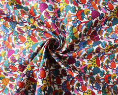 Little Johnny Colorful Mushrooms 100% Cotton Poplin 147cm Wide Digitally Printed Fabric for Crafting, Sewing, Patchwork, Dressmaking