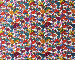 Little Johnny Colorful Mushrooms 100% Cotton Poplin 147cm Wide Digitally Printed Fabric for Crafting, Sewing, Patchwork, Dressmaking