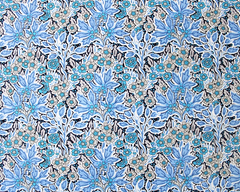 Little Johnny Floral Cotton Poplin Blue 100% Cotton 147cm Wide Digitally Printed Fabric for Crafting, Sewing, Patchwork, Dressmaking