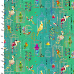 Tropicolour Birds by Connie Haley 3 Wishes Prints Cotton Fabric