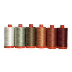 Hello Autumn by Monique Jacobs 50wt 6 Large Spools  100% Egyptian Cotton for Hand Embroidery, Quilting, Topstitching, Decorative Sewing