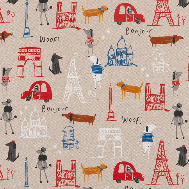 Crafty By Chatham Glyn Paris Cotton-Rich Linen-Look Fabric 80% Cotton 20% Polyester 140cm Wide Crafty Cottons For Crafting, Dressmaking, Home Décor