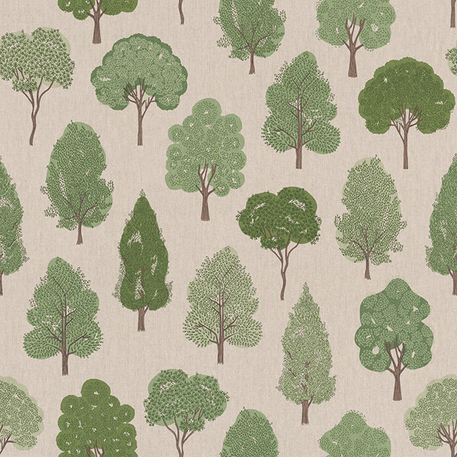 Crafty By Chatham Glyn Trees Cotton-Rich Linen-Look Fabric 80% Cotton 20% Polyester 140cm Wide Crafty Cottons For Crafting, Dressmaking, Home Décor