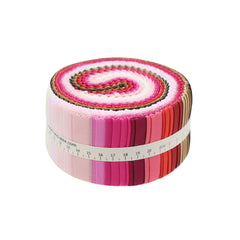 CraftsFabrics Pink Parade 100% Cotton 40Pcs/Roll Pre-Cut Jelly Rolls Strips 2.5"x 44" Wide Ideal for Quilting, Scrapbooking, Sewing, Patchwork