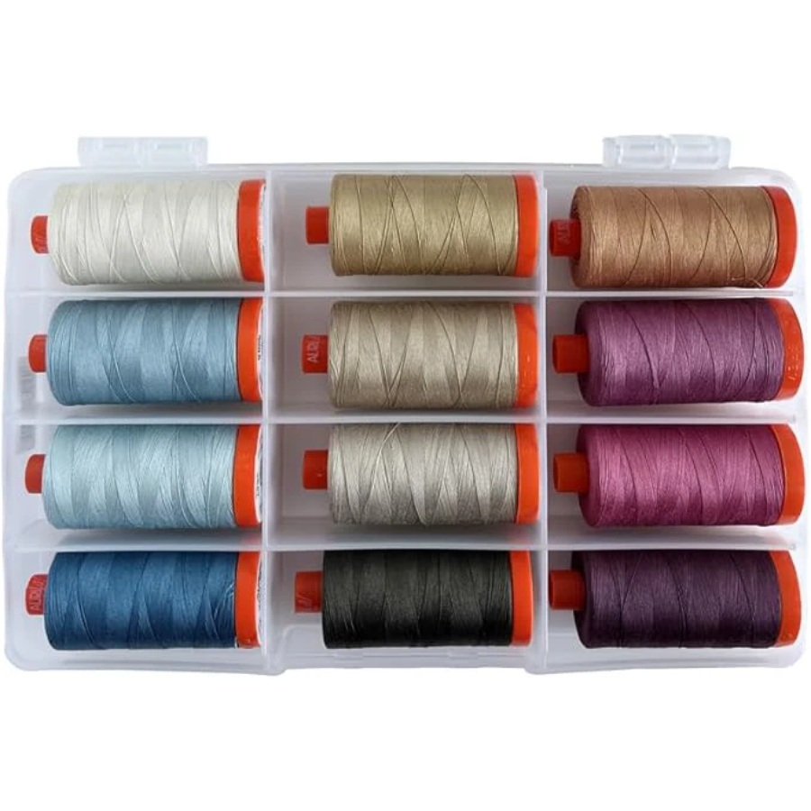 Ensemble de fils 100 % coton Aurifil Full Bloom de Barbara Persing, idéal pour la couture, l'artisanat et le patchwork