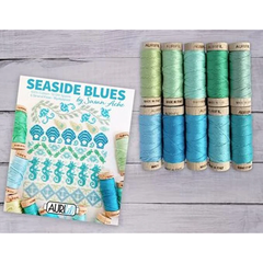 Fil à broder Aurifil Seaside Blues de Susan Ache, 100 % coton, 10 petites bobines, idéal pour l'artisanat, le matelassage, la broderie et la couture.