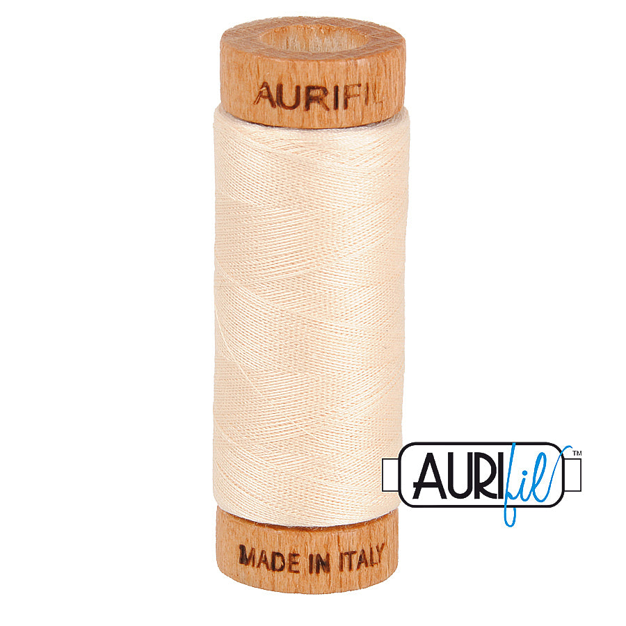 Aurifil Cotton Mako 80wt Thread 306 Yards for Sewing - Light Sand #2000