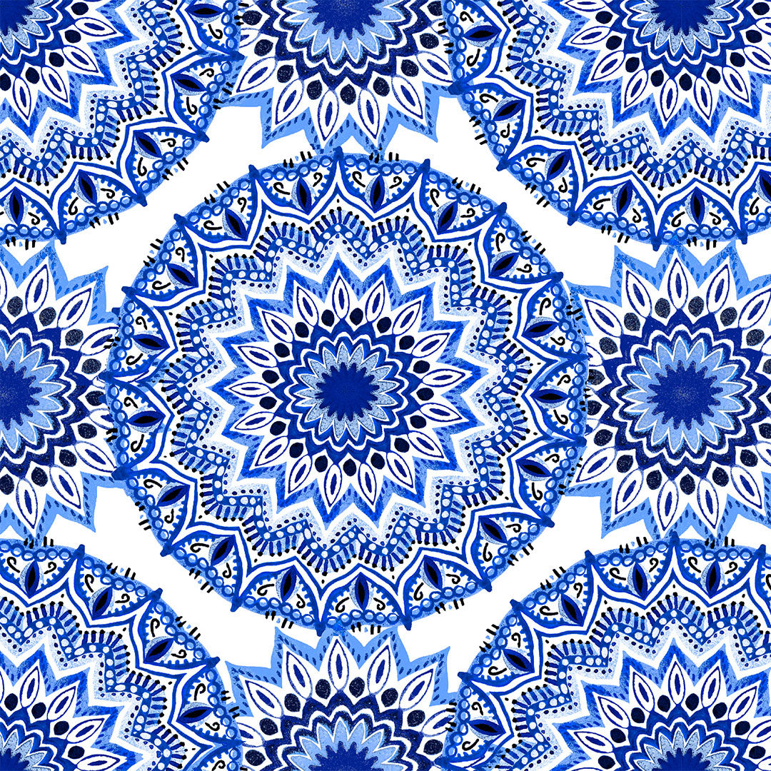 Tissu imprimé de la collection All About Blues Cotton