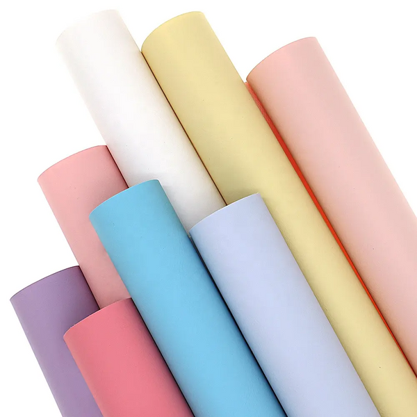 CraftsFabrics 8PCS/Set Glossy Embossed Soft Embossed Synthetic Leather Sheets