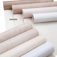 CraftsFabrics Brown Faux Leather Sheets Embossed Weave Leather Fabric for Bag Shoe Notebook DIY Patchwork Sewing and Craft