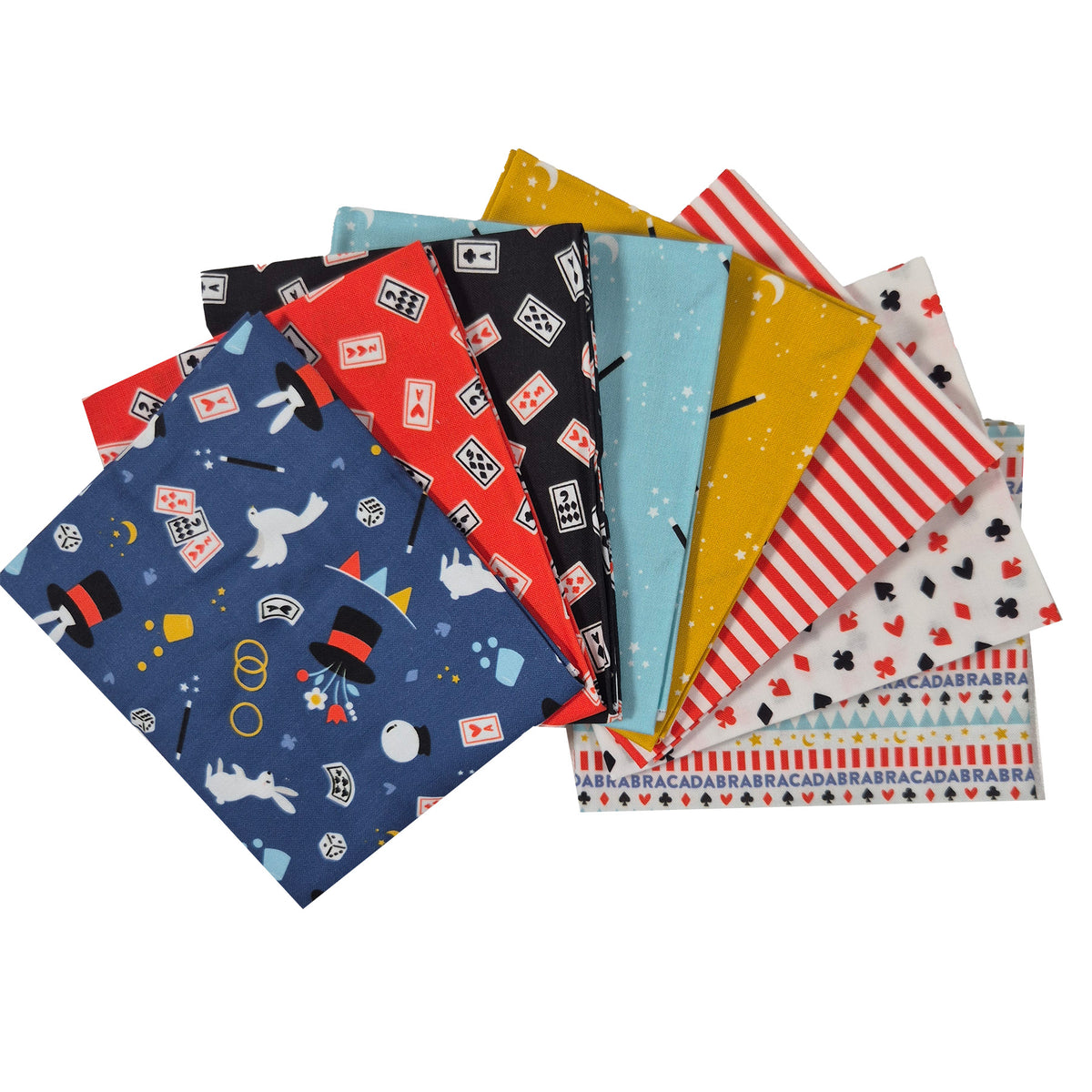 Abracadabra Magic Collection 100% Cotton 8Pcs Fat Quarters Fabric Bundle