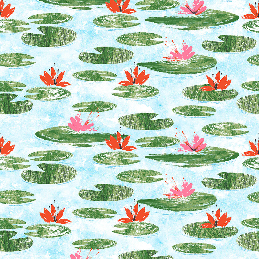 My Froggie Place Tossed Frogs-Premium Cotton Christmas Printed Fabric-100% Cotton - By Meter, Half Meter, Long Quarter or Fat Quarters