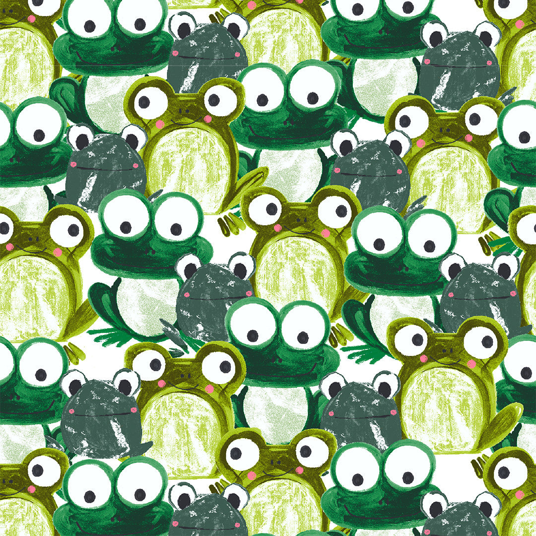 My Froggie Place Packed Frogs-Premium Cotton Christmas Printed Fabric-100% Cotton - By Meter, Half Meter, Long Quarter or Fat Quarters
