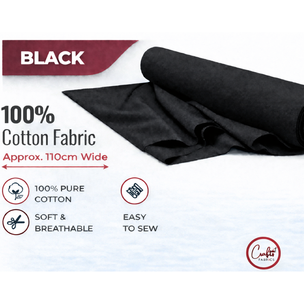 CraftsFabrics Plain Dyed Homespun Cotton Fabric