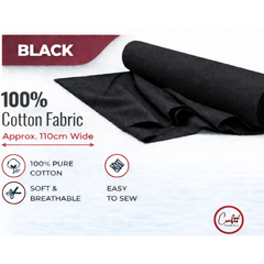 CraftsFabrics Navy Plain Dyed Homespun Cotton Fabric – 100% Cotton – 110cm Wide – Craft, Quilting & Dressmaking Fabric