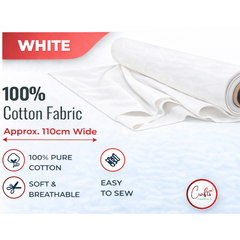 CraftsFabrics Navy Plain Dyed Homespun Cotton Fabric – 100% Cotton – 110cm Wide – Craft, Quilting & Dressmaking Fabric