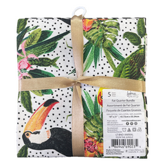 The Craft Cotton Company 100% Premium Cotton 45cm x 55cm "in The Jungle" Fat Quarter Bundle Pack of 5 Ideal for Crafts and Patchwork