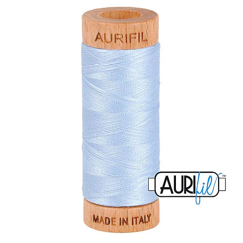 Aurifil Cotton Mako 80wt Thread 306 Yards for Sewing - Light Robins Egg #2710