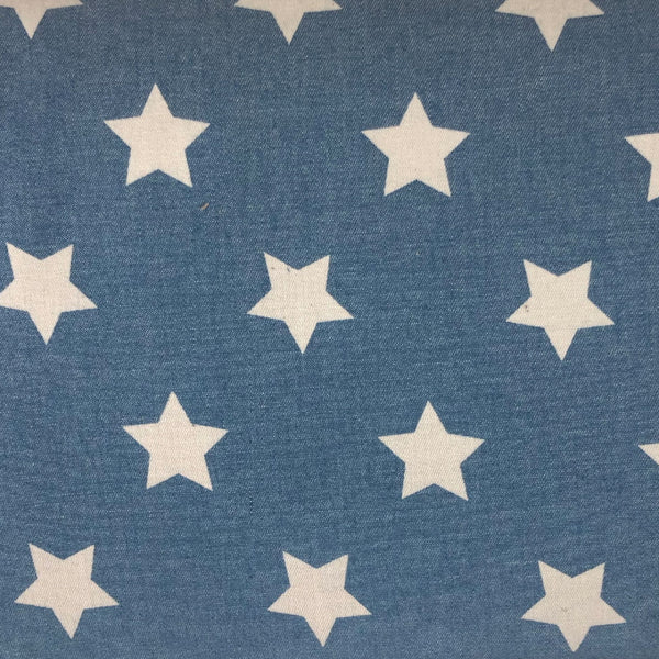 The Craft Cotton Co. Chambray Stars 100% Cotton Fabric