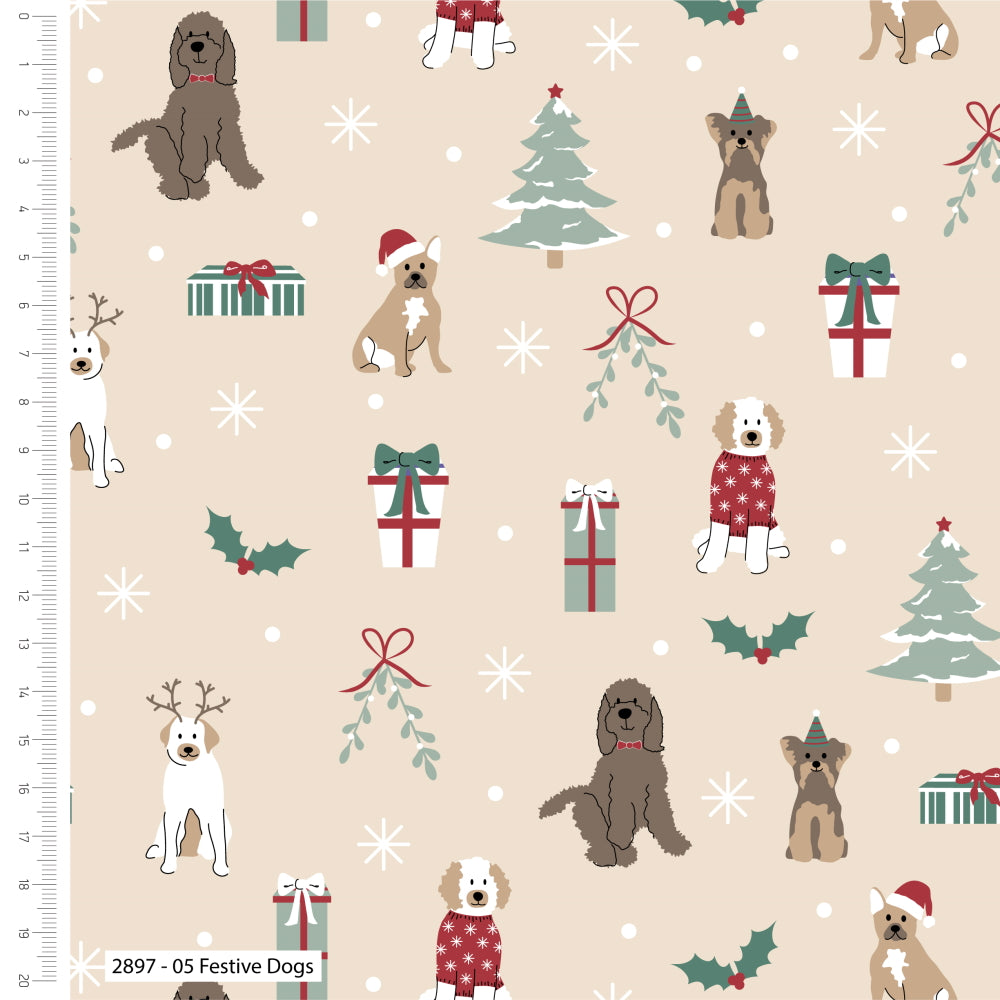 The Craft Cotton Co. Loose Fabric Freddie & Friends - Together at Christmas - Cotton Fabric
