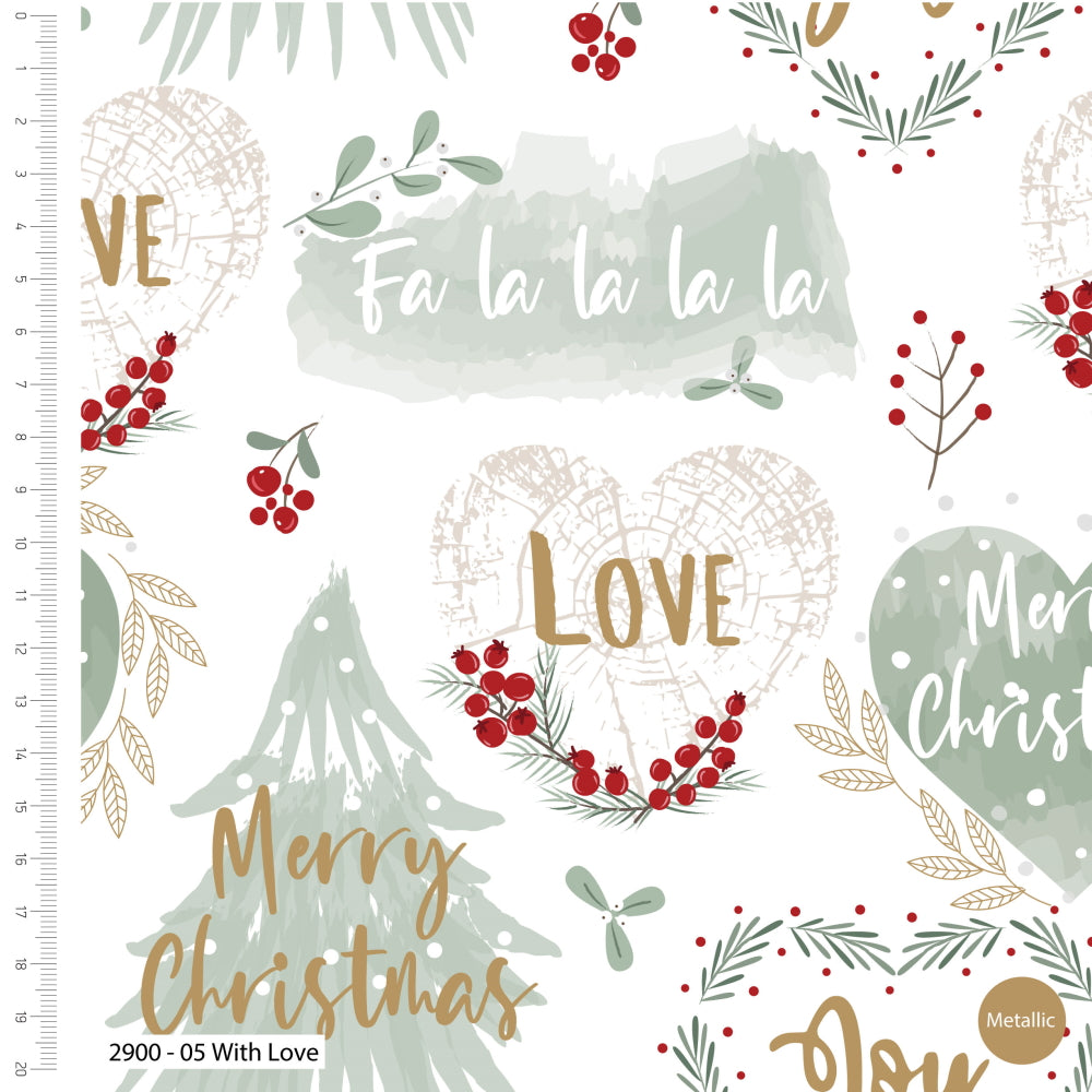 Foraging in The Forest Victoria Louise Christmas Cotton Fabric (2900)