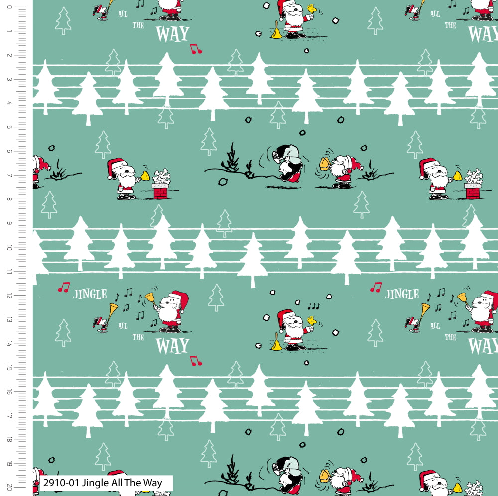 Peanuts Snoopy Christmas Cotton Fabric (2910)