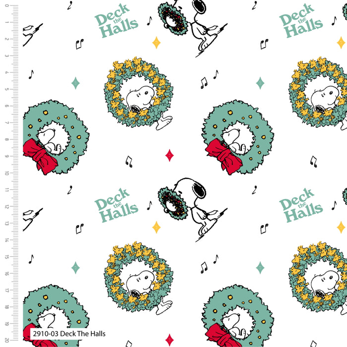 The Craft Cotton Co. Loose Fabric Peanuts Snoopy Christmas - Cotton Fabric