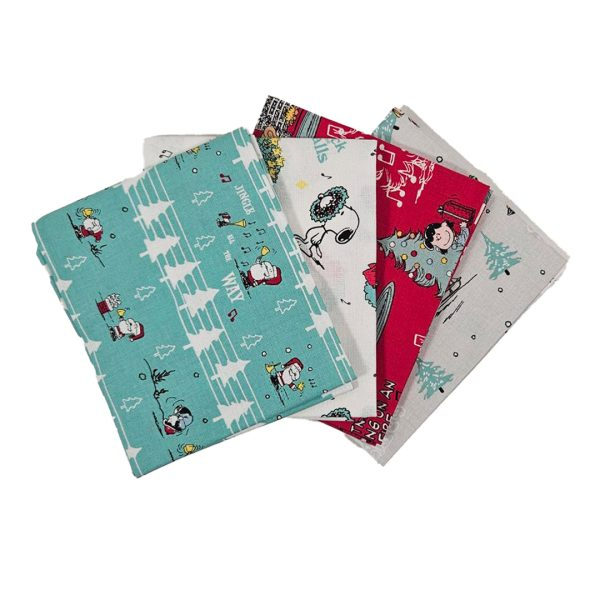 The Craft Cotton Co. 100% Cotton Snoopy – Peanuts 4Pcs Fat Quarter Bundle 45x55cm Wide Digital Fabric for Crafting, Sewing, Kid's Craft