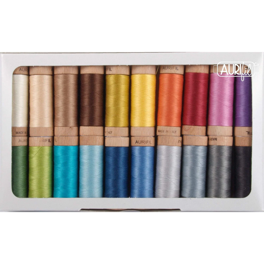 Ensemble de fils à broder Aurifil Glorious Handwork - 20 petites bobines de coton 80wt