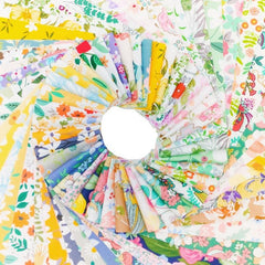 CraftsFabrics 40Pcs Floral Jelly Rolls Cotton Fabric Quilting Strips 100% Cotton Wide Square Fabric for DIY, Sewing, Quilting, Kid's Craft