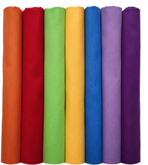 CraftsFabrics Plain Solid Rainbow Color 7Pcs Fat Quarter 100% Cotton 50x40cm Wide For Crafting, Quilting, Patchwork, Kid's Craft