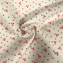 Cherry Spot 52% Cotton 48% Polyester 145cm Wide Digitally Printed Fabric for Crafting, Sewing, Patchwork, Dressmaking