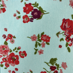 Red Roses Small Ditsy Floral 35% Cotton 65% Polyester 145cm Wide Digitally Printed Fabric for Crafting, Sewing, Patchwork, Dressmaking