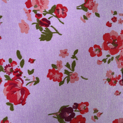 Red Roses Small Ditsy Floral 35% Cotton 65% Polyester 145cm Wide Digitally Printed Fabric for Crafting, Sewing, Patchwork, Dressmaking