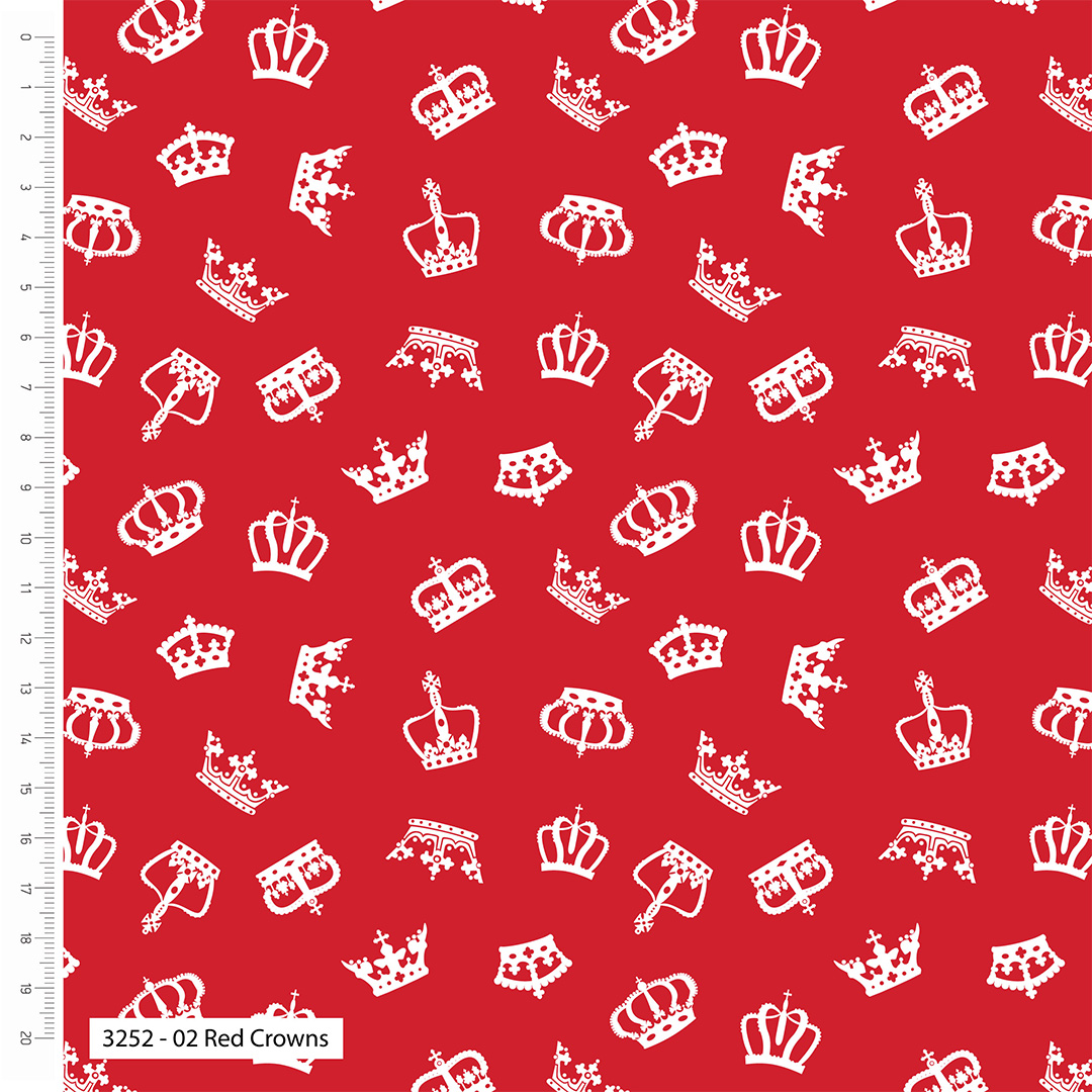 Craft Cotton Co. 100% Cotton Crown and Flag Cotton Prints 110cm Wide Cotton Print Ideal for Crafts, Displays, Table Decoration, Dressmaking