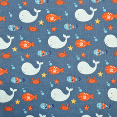 The Craft Cotton Co. Sailors Fish Print 100% Cotton 112cm Wide Craft Fabric Material for Nursery Quilting, Patchwork, Sewing