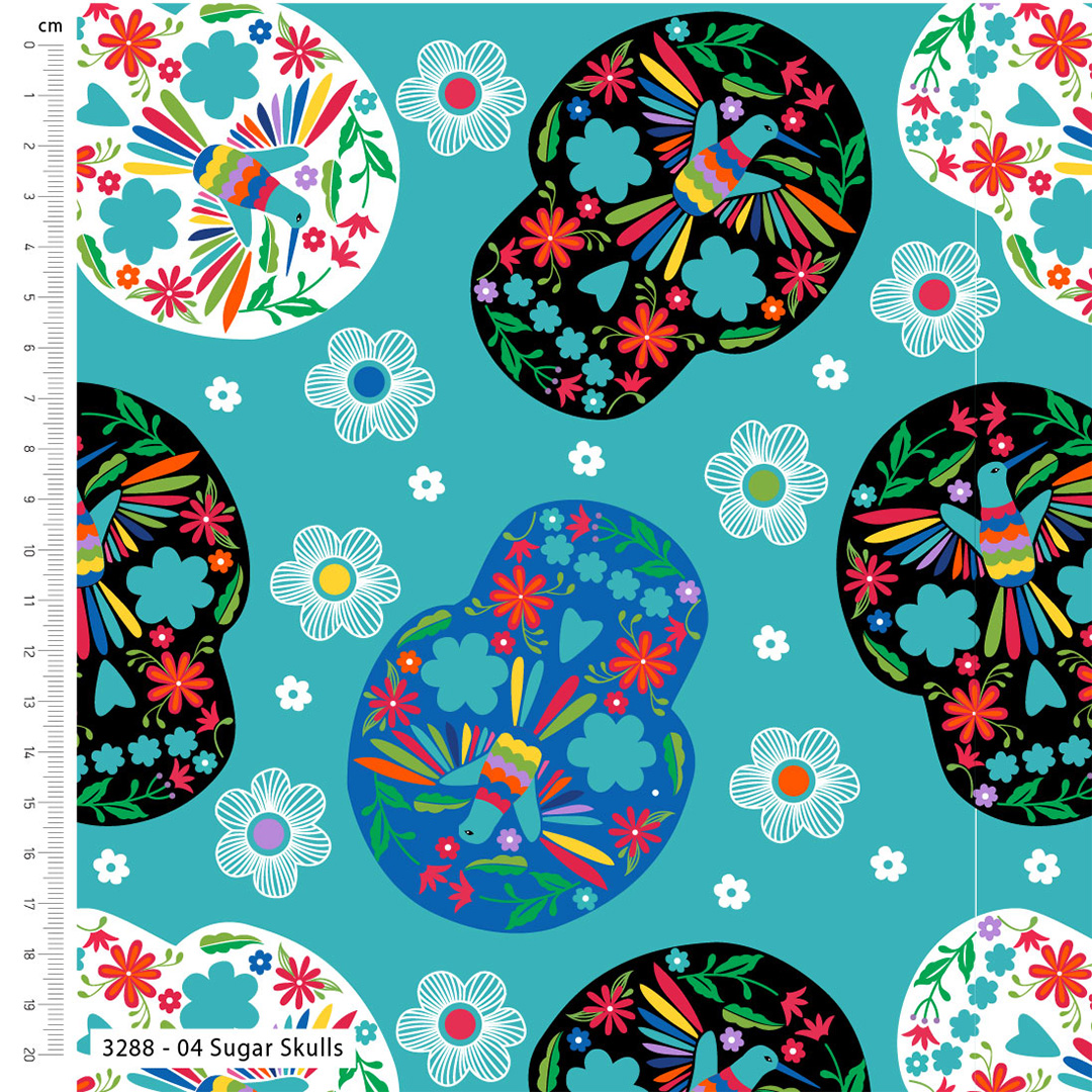 Craft Cotton Company 100 % coton Victoria Louise Mexicana Oiseaux colorés 110 cm de large Imprimés en coton pour l'artisanat, les présentoirs et la couture