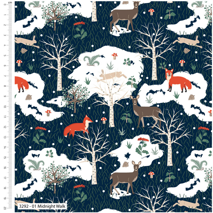 The Craft Cotton Co. Loose Fabric Craft Cotton Co. 100% Cotton Twilight Winter Cotton Fabric 110cm Wide Fabric