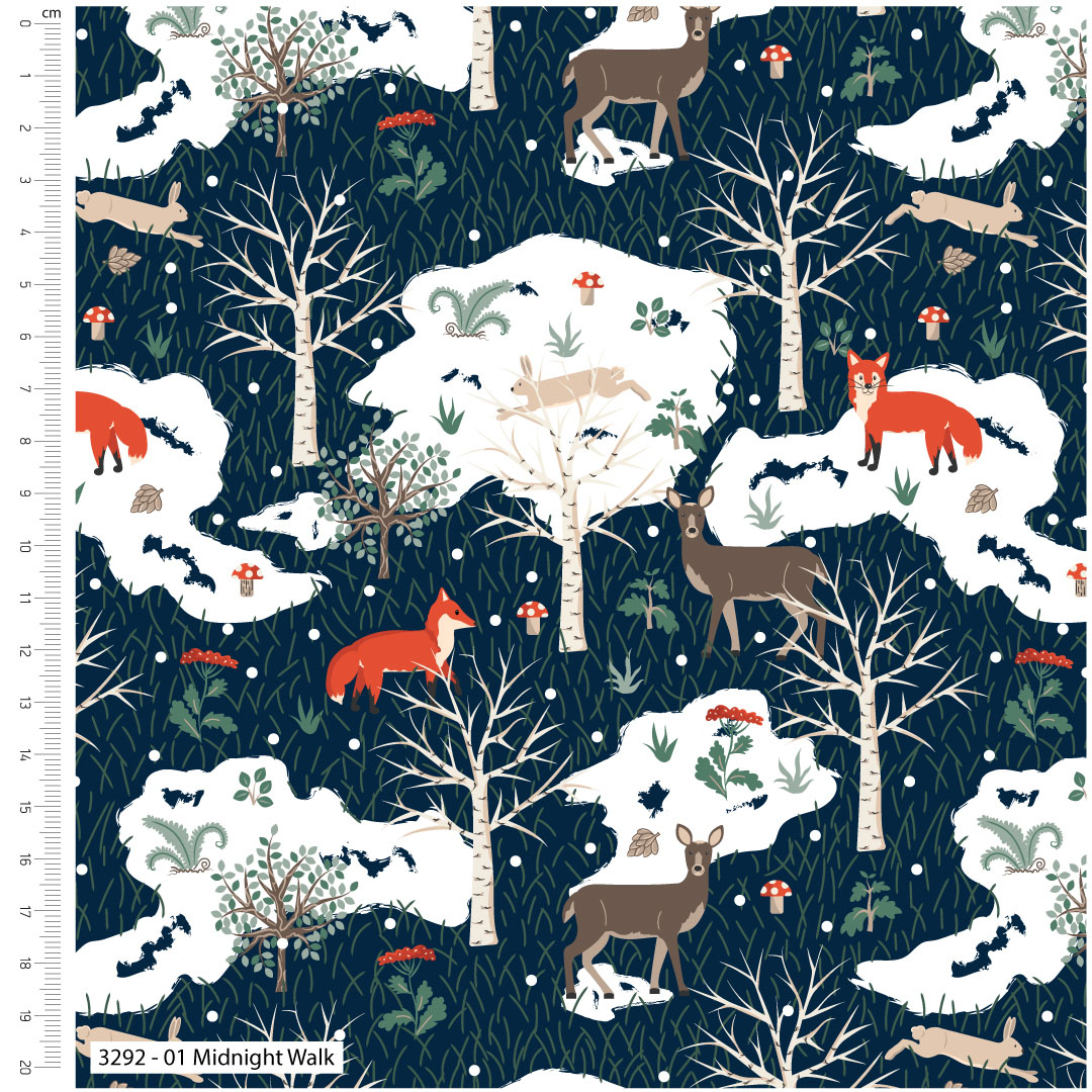 Craft Cotton Co. 100% Cotton Twilight Winter Cotton Fabric 110cm Wide Fabric for Crafting, Sewing, Home Décor, Kid's Craft