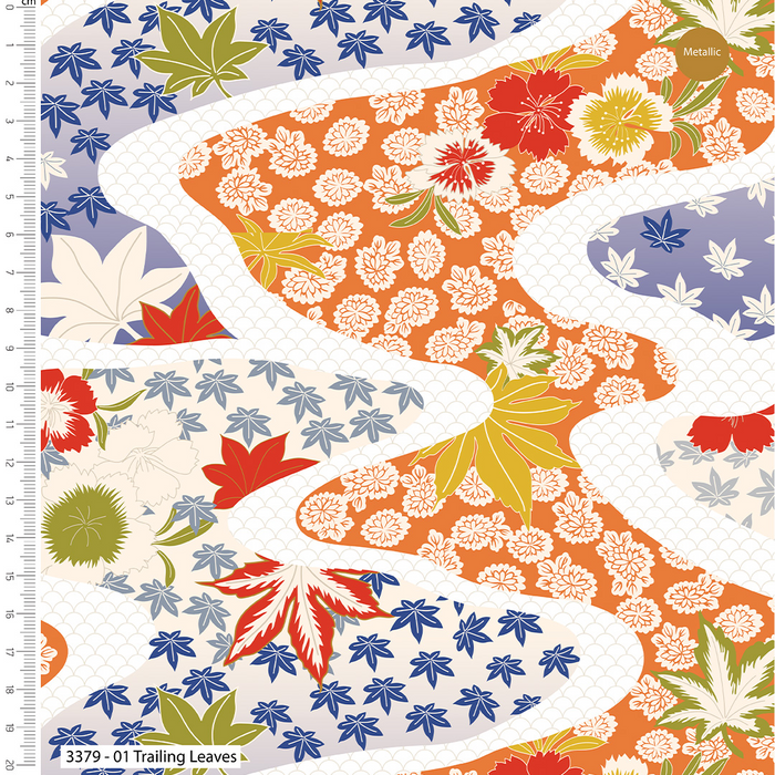 Make + Believe Loose Fabric Serenity in Japan – V&A– 100% Organic Cotton Prints 110cm Wide Digitally Printed Fabric for Crafting, Quilting, Dressmaking