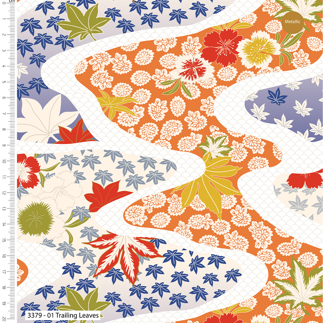 Serenity in Japan – V&A– 100% Organic Cotton Prints 110cm Wide Digitally Printed Fabric for Crafting, Quilting, Dressmaking
