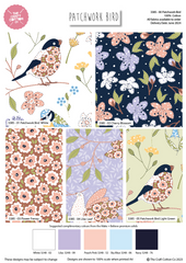 The Craft Cotton Co. Patchwork Birds 100% Cotton 5Pcs Fat Quarter Bundle 45cm x 55cm Wide Material for Crafting, Patchwork, Quilting