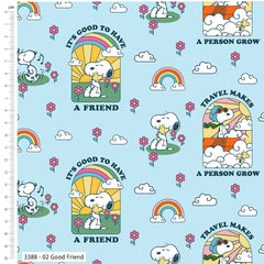 Good Friend Snoopy Grooving’ – Peanuts Cotton Fabric 110cm Wide 100% Cotton Children's Craft Fabric Quilting, Sewing, Dressmaking