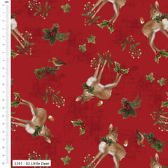 Craft Cotton Co. 100% Cotton Classic Christmas By Debbi Moore (45x 55cm) Fat Quarter For Crafting, Patchwork, Home Décor, Kid's Craft