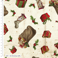 Craft Cotton Co. 100% Cotton Classic Christmas By Debbi Moore (45x 55cm) Fat Quarter For Crafting, Patchwork, Home Décor, Kid's Craft